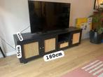 Tv meubel / Tv dressoir zwart rotan hout, Huis en Inrichting, Kasten | Televisiemeubels, Ophalen of Verzenden, Zo goed als nieuw