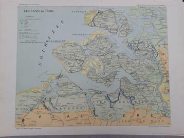 B012c / Plattegrond Zuid ijde van Zeeland Litho uit 1916 beschikbaar voor biedingen