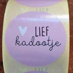 Sluitstickers lief kadootje stickers hartje licht roze tekst, Verzenden, Nieuw, Meerdere stickers