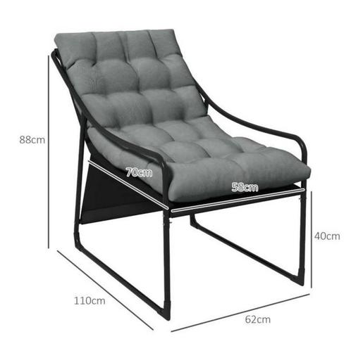 Moderne Fauteuil met Zachte Kussens NIEUW IN DOOS, Huis en Inrichting, Fauteuils, Nieuw, Metaal, 75 tot 100 cm, 100 tot 125 cm