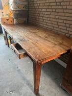 Teakhout  tafel 220x100 met 3 lade, Huis en Inrichting, Tafels | Eettafels, Gebruikt, 100 tot 150 cm, Teakhout, 200 cm of meer