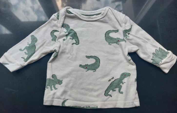 Zgan- Prenatal shirt met lange mouwen maat 56/ krokodil, Kinderen en Baby's, Babykleding | Maat 56, Zo goed als nieuw, Jongetje of Meisje