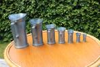 7 Peltrato kannen, maatkannen, maatbekers, tankards, bierpul, Antiek en Kunst, Curiosa en Brocante, Ophalen of Verzenden