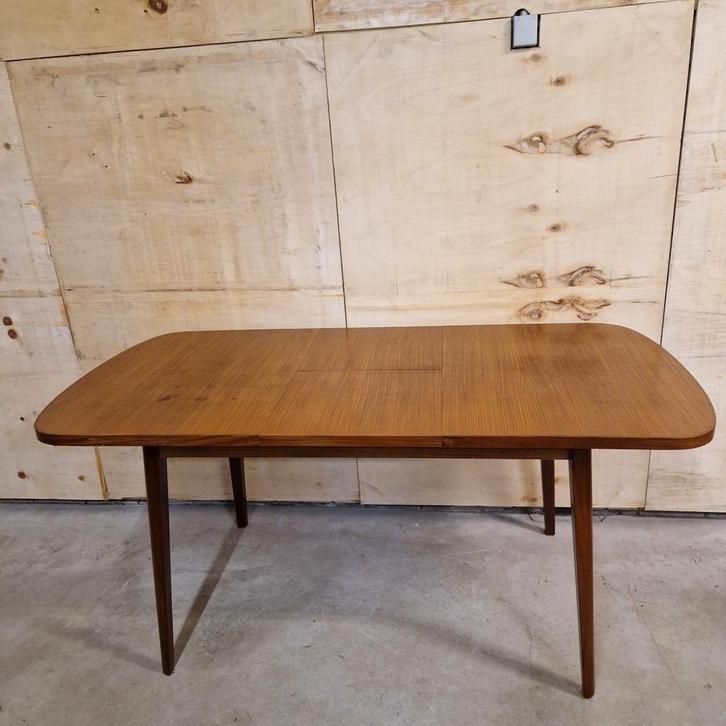 vintage eettafel uitschuifbare tafel jaren 60 teakhout tafel, Antiek en Kunst, Antiek | Meubels | Tafels, Ophalen of Verzenden