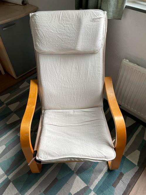 Ikea poang fauteuil, Huis en Inrichting, Fauteuils, Gebruikt, Hout, Stof, 50 tot 75 cm, 75 tot 100 cm, Ophalen
