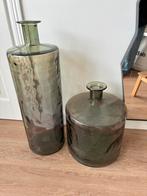 Mica groene vazen, Huis en Inrichting, Ophalen, Minder dan 50 cm, Groen, Glas