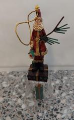 Vintage Kerstbal kerstornament Santa Kerstman met bel, Diversen, Kerst, Ophalen of Verzenden, Gebruikt