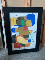 Schilderij op canvas (Claude?) Fournet naar Karel Appel, Antiek en Kunst, Kunst | Schilderijen | Abstract, Ophalen of Verzenden