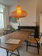 Eettafel hout 200x90cm, Ophalen, Gebruikt, 200 cm of meer, 50 tot 100 cm