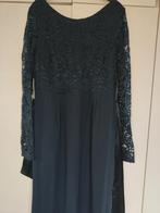 Eva Gala- Kerst jurk lang met kant open mouw  donker blauw, Blauw, Maat 42/44 (L), Ophalen of Verzenden, Zo goed als nieuw