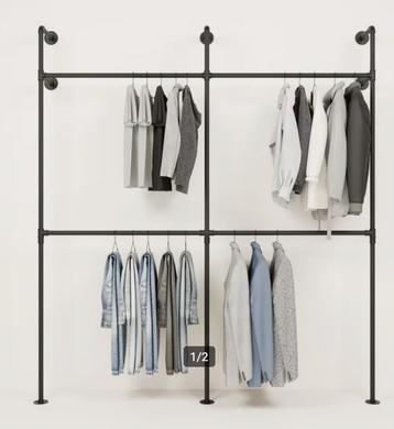 kleding kast stelling zwart staal  beschikbaar voor biedingen