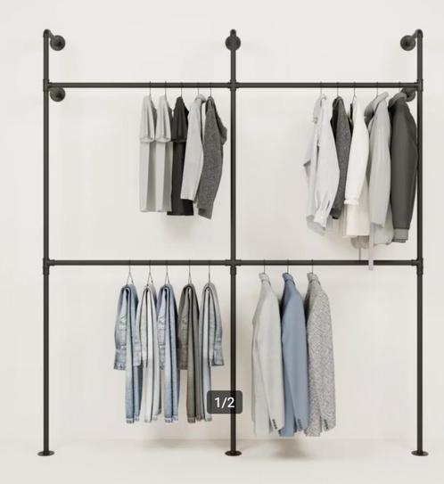 kleding kast stelling zwart staal, Huis en Inrichting, Kasten | Stellingkasten, Zo goed als nieuw, Ophalen of Verzenden