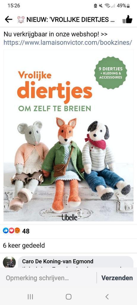 Vrolijke diertjes om zelf te breien, Hobby en Vrije tijd, Breien en Haken, Breien, Ophalen of Verzenden