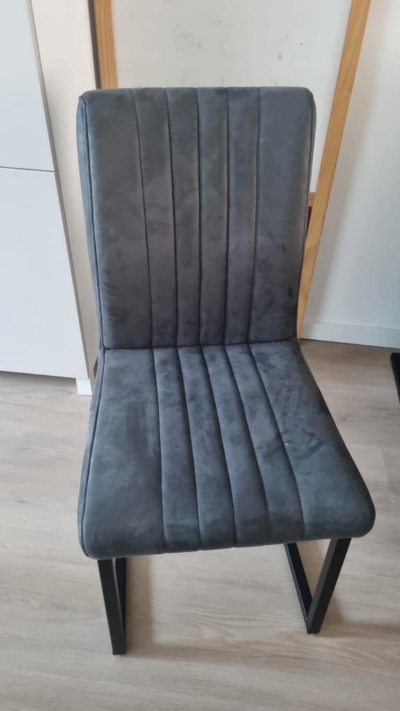 Pareda Eetstoel Grijs - Zo Goed Als Nieuw, Huis en Inrichting, Stoelen, Zo goed als nieuw, Eén, Metaal, Stof, Grijs, Ophalen
