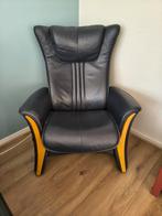 Leren fauteuil met hoge rugleuning, Ophalen of Verzenden, Gebruikt, Leer