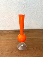 Prachtige kleine oranje vaas, Oranje, Ophalen of Verzenden, Minder dan 50 cm, Glas