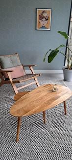 Nieuwe salontafel/bijzettafel van mangohout, Huis en Inrichting, Tafels | Salontafels, Ophalen, 50 tot 100 cm, Rond, Nieuw