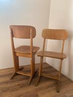 Oude schoolstoeltjes - Houten Eettafel Stoelen, Ophalen, Gebruikt, Twee, Bruin