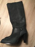 Hoge Leren Laarzen met hoge hak mt 39 Ongebruikt, Hoge laarzen, Zwart, Nieuw, Ophalen of Verzenden