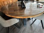 Eettafel rond 4 cm massief mango hout, Ophalen, G, 100 tot 150 cm, G