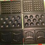 Wafelijzer platen - Wafel, Tosti, Poffertjes - 15x23cm, Ophalen of Verzenden, Uitneembare platen, Zo goed als nieuw