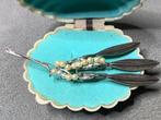 GROTE BLAD BROCHE MET PARELTJES, Sieraden, Tassen en Uiterlijk, Antieke sieraden, Verzenden, Broche