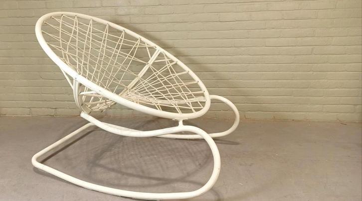 Vintage Axvall Schommelstoel, Niels Gammelgaard, Ikea, Huis en Inrichting, Fauteuils, Gebruikt, Hout, Kunststof, 100 tot 125 cm