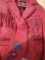 Rode ASK leren jas met franjes maat M, Maat 38/40 (M), ASK, Ophalen of Verzenden, Zo goed als nieuw