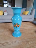 Antieke Opalen vaas, Ophalen, Gebruikt, Blauw, Glas