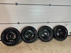 VELGEN MET WINTER BANDEN FIAT 500 GLOSSY BLACK ZGAN, Velg(en), Gebruikt, Personenwagen, 14 inch