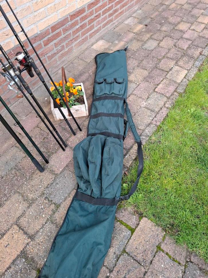 Karperhengels Set + Tas, Watersport en Boten, Hengelsport | Karpervissen, Gebruikt, Werphengel, Ophalen