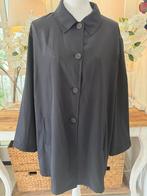 Chique, dunne, Zwarte trenchcoat René Lezard, 40/M, ZGAN, Verzenden, Zo goed als nieuw, Maat 38/40 (M), Zwart