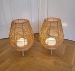 Bossa tafellamp tuinlamp set van 2 rotan riet, Huis en Inrichting, Lampen | Tafellampen, Ophalen of Verzenden, Zo goed als nieuw
