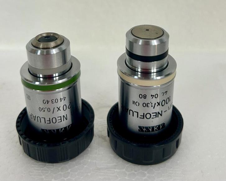 Zeiss objectieven  100x en 40x Neofluar  microscoop, Audio, Tv en Foto, Optische apparatuur | Microscopen, Zo goed als nieuw, Biologische microscoop