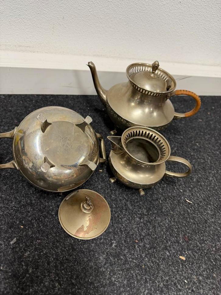 Vintage Tinnen Theeservies, Antiek en Kunst, Antiek | Servies compleet, Ophalen of Verzenden