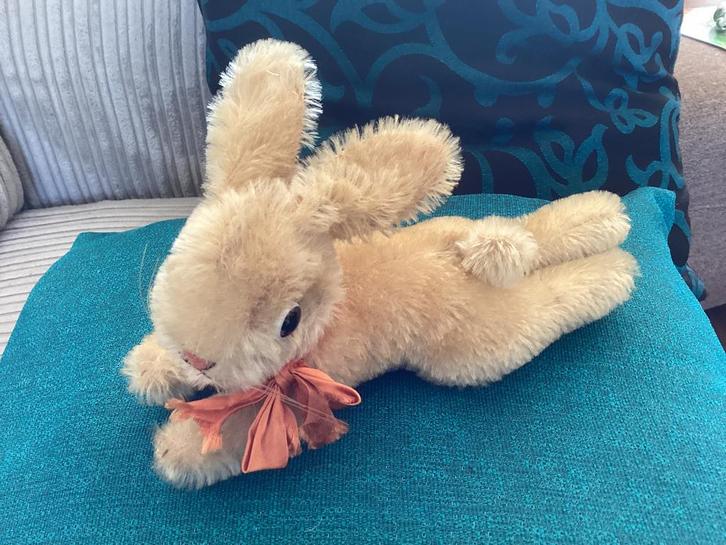 Vintage Steiff konijn jaren 50,origineel label,oud speelgoed, Antiek en Kunst, Antiek | Speelgoed, Ophalen of Verzenden