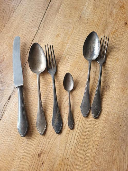 Vintage Zilver Bestekset - 6 Delig, Antiek en Kunst, Antiek | Bestek, Ophalen of Verzenden