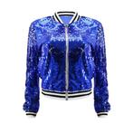 Blauwe dames glitter bomberjas / blauw jasje jas vrouwen, Verzenden, Maat 46/48 (XL) of groter, Nieuw, Overige thema's