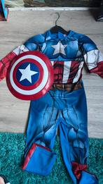Captain america set 5/6 jaar. Incl Schild, Kinderen en Baby's, Carnavalskleding en Verkleedspullen, Ophalen of Verzenden, Zo goed als nieuw