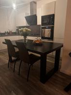 Eiken Eettafel 180 cm + eetbank + stoelen, Huis en Inrichting, Ophalen