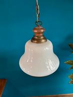 Wit glas hanglamp, Huis en Inrichting, Lampen | Hanglampen, Ophalen, Zo goed als nieuw, Glas, 50 tot 75 cm