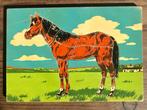 Vintage Houten Paarden Puzzel - Jaren 60, 2 tot 4 jaar, Gebruikt, 10 tot 50 stukjes, Ophalen of Verzenden
