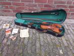 Oude viool koffer gevlamd hout 2 strijkstok hars snaar fluit, Ophalen of Verzenden, Viool