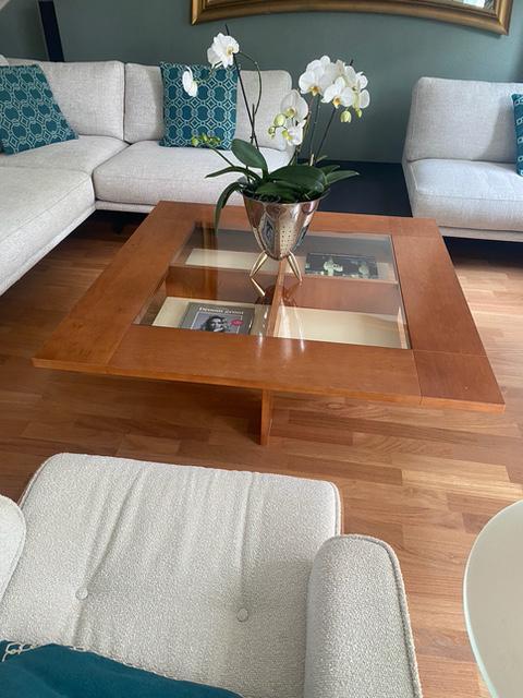 Kersenhouten salontafel van Jan de Bouvrie, Huis en Inrichting, Tafels | Salontafels, Zo goed als nieuw, Minder dan 50 cm, 50 tot 100 cm