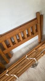 Houten bed 1 persoons, Ophalen, 85 tot 100 cm, Gebruikt, Lattenbodem