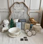 Brocante raamhor - borstbeeldje - vaasje - fotolijstjes, Antiek en Kunst, Ophalen of Verzenden