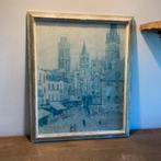 kathedraal van Rouen, Frankrijk Schilderij 65x53cm, Antiek en Kunst, Ophalen