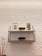 Vintage boekenrekje / wandrek teak/zwart 70s, Ophalen, Gebruikt, ., .
