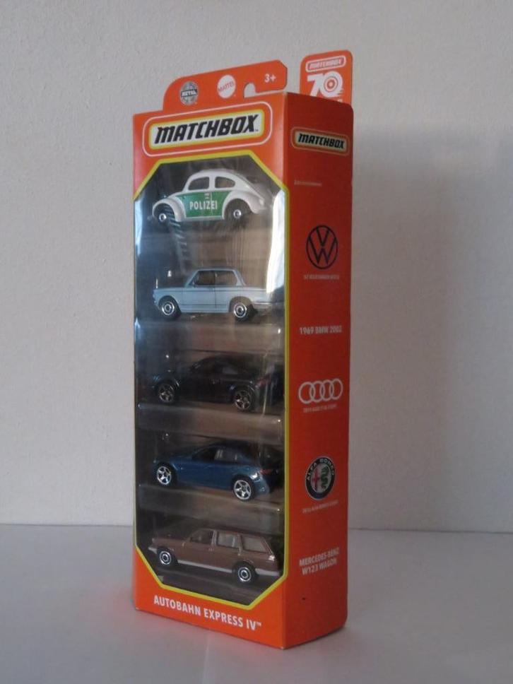 Matchbox Autobahn Express IV (5-pack), Hobby en Vrije tijd, Modelauto's | 1:50, Nieuw, Auto, Matchbox, Ophalen of Verzenden