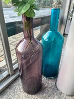 Pols Potten Flessen - Paars & Blauw, Overige kleuren, Ophalen of Verzenden, Minder dan 50 cm, Glas